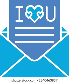Icono vectorial de la carta de amor. Se puede usar para imprimir, móviles y aplicaciones web.