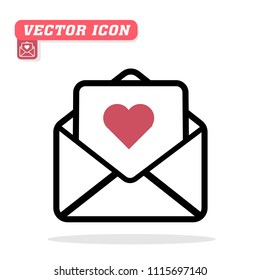Love Letter Vector Icon White Background Vector Image
