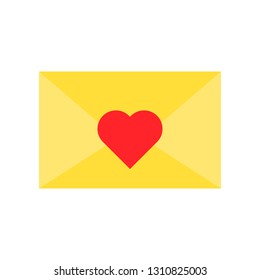 Love letter vector illustration, Isolated flat design icon