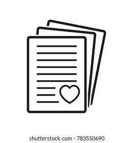 love letter vector illustration, love message illustration, love letter icon 