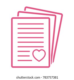 love letter vector illustration, love message illustration, love letter icon 