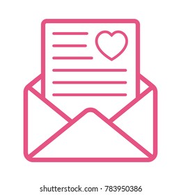 love letter vector illustration, message of love illustration, envelope icon 