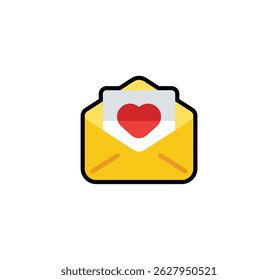 Love letter vector isolated emoticon. Love letter emoji. Love letter color icon