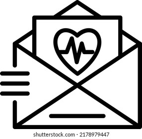 Love Letter Vector Line Icon Design