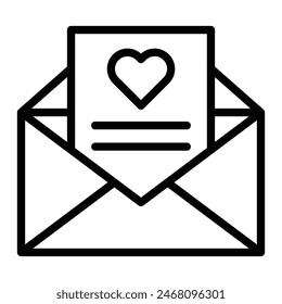 Love Letter Vektorgrafik Line Icon Design