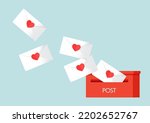 Love letter vector. Mailbox vector. mailbox on white background. Love letter in mailbox.
