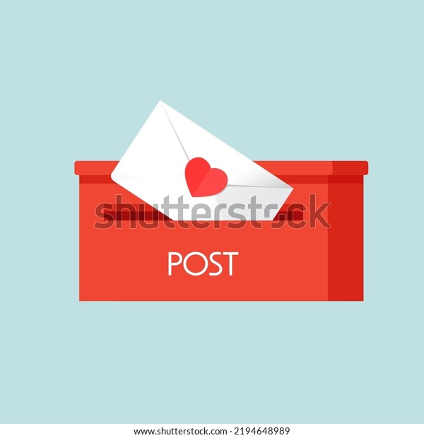 Love letter vector. Mailbox vector.
mailbox on white background. Love letter in
mailbox.