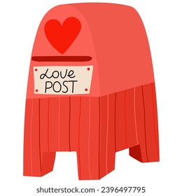 Love letter vector. Mailbox vector. Love post.Valentine's day concept.