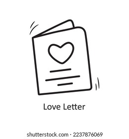 love Letter vector outline Icon Design illustration. Party and Celebrate Symbol on White background EPS 10 File