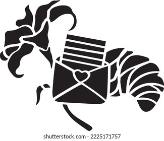 Love Letter Vector Stencil, Black and White