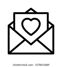 love letter vector thin line icon 