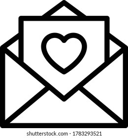 love letter vector thin line icon 