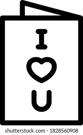 icono de la línea delgada del vector de la carta de amor 