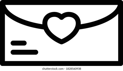 love letter vector thin line icon 