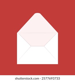 Love letter. White card with White paper envelope mockup vector. free space for text. copy space. Valentine's card vector.