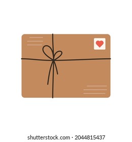 Love letter. White card with red paper envelope mockup vector. free space for text. copy space. Valentine's card vector.