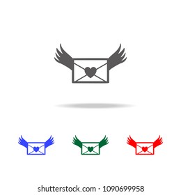 love letter with wings icon. Elements of Valentine's Day in multi colored icons. Premium quality graphic design icon. Simple icon for websites, web design, mobile app on white background