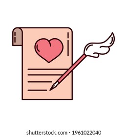 love letter write romantic isolated