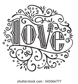Love Lettering  in a circle form