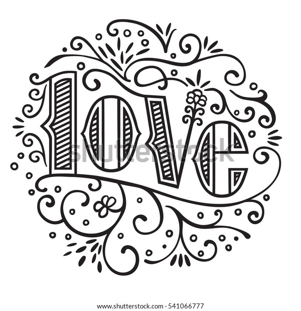 Love Lettering Circle Form Stock Vector (Royalty Free) 541066777