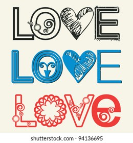 diseño de escritura de amor