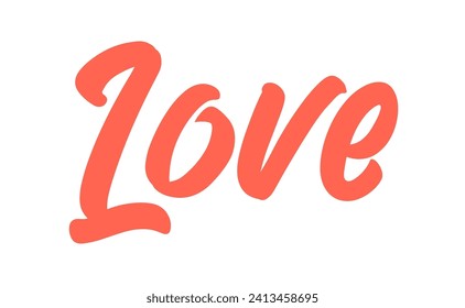 Love lettering design. Calligraphic style love text. Valentine's Day greeting.