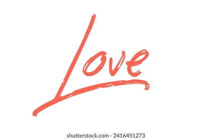 Love lettering design. Calligraphic style love text. Valentine's Day greeting.