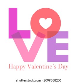 Love lettering designed for Valentine’s Day greeting card  on white background. 