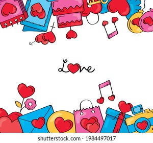 love lettering in doodles frame