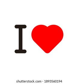 i love lettering. Heart illustration. Happy Valentine's Day.Vector illustration. EPS 10