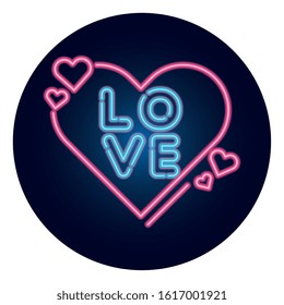 love lettering in heart isolated icon vector illustration design