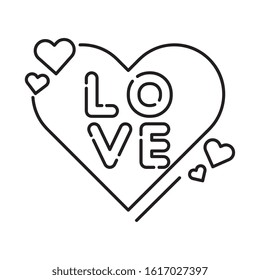 love lettering in heart isolated icon vector illustration design