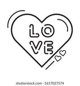 love lettering in heart isolated icon vector illustration design