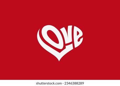 Love Lettering Heart shape composition vector design.
Valentines Day Greeting concept.