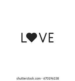 love lettering icon vector isolated