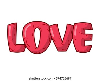 Love lettering isolated emblem. Illustration for Valentines Day
