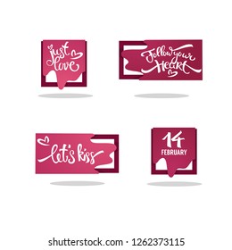 Love Lettering Logo, Lebel, Emblem looks like a frame