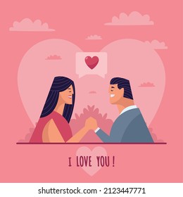 i love lettering with lovers poster