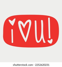 Love lettering quote vector illustration