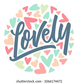 love lettering round badge pattern