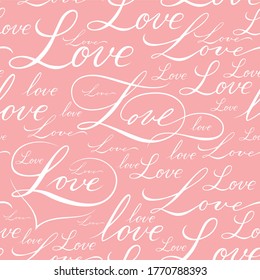love lettering seamless pattern handwritten