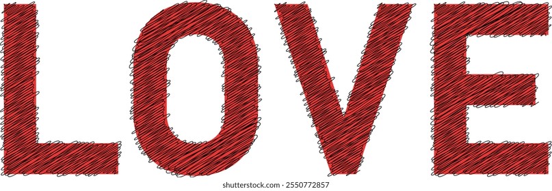 LOVE Lettering Text with effect. Vector illustration