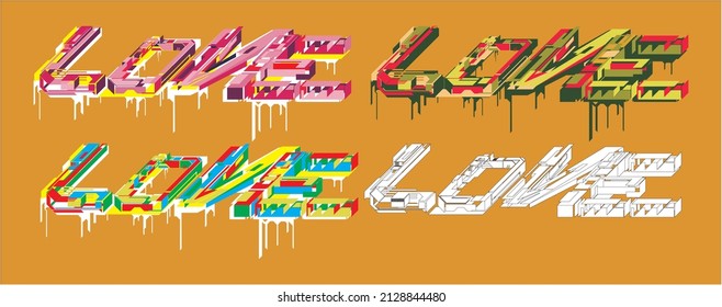 Love Lettering Vector Calligraphy, suitable for modern card style. Or just printed out and put at your wall as decoration. 