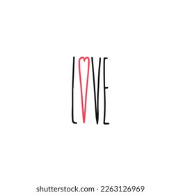 love lettering vector with concept