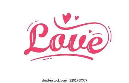 Letrado de amor, ilustración vectorial.  Dejar aislado en un fondo blanco