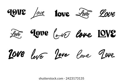 LOVE. Lettering vector illustration for poster, card, banner valentine day, wedding. Love text logo.