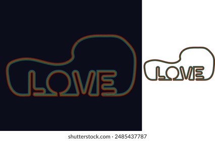 AMOR. Ilustración vectorial de letras para el cartel, tarjeta, día de San Valentín de Anuncio, boda. Logotipo de texto de amor. Palabra tipográfica dibujada a mano