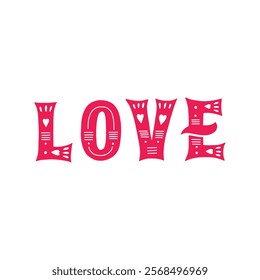 Love lettering in vintage style concept text vector design