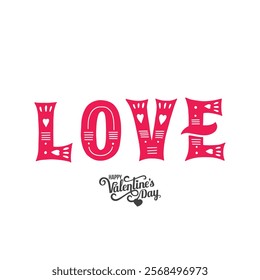 Love lettering in vintage style concept text vector design