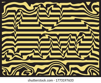 Love Lettering Wave lines Abstrack with yellow background vector Illustration